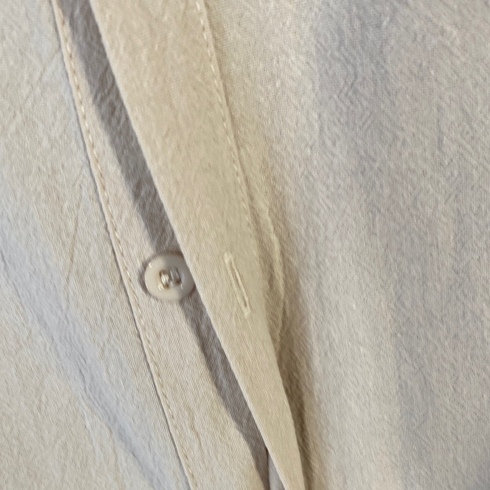 Men’s Beige Linen Cotton Button-Up Shirt | XXL | Neutral Minimal - Picture 4 of 8